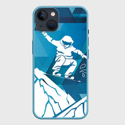 Горы и сноубордист – Чехол для iPhone 14 с принтом купить