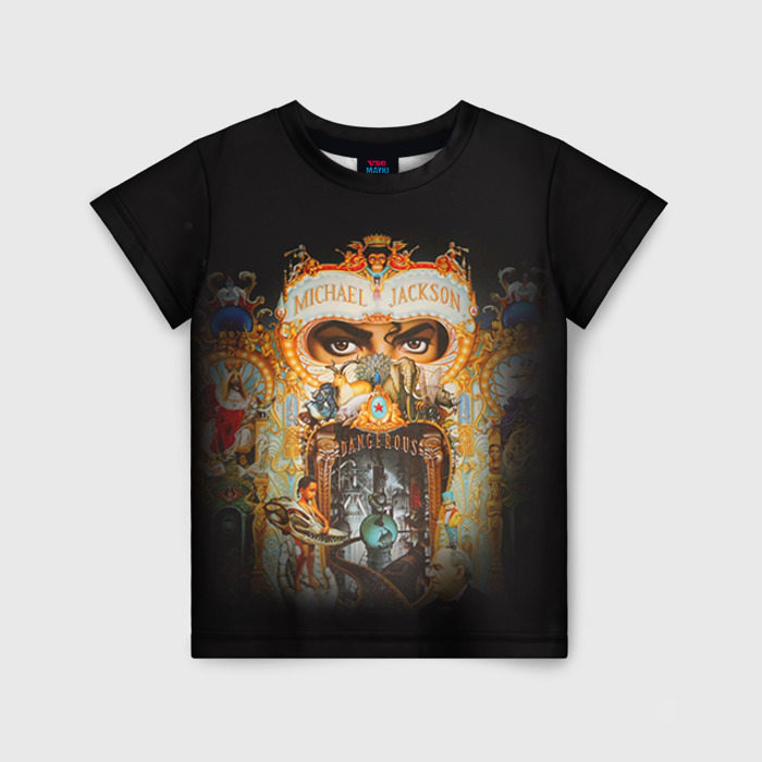 Детская футболка с принтом Michael Jackson, вид спереди №1