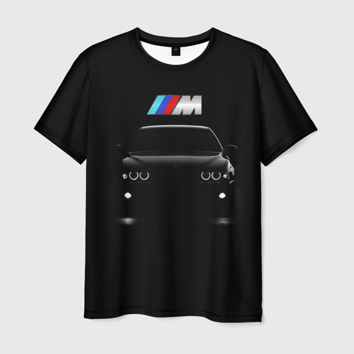 Мужская футболка с принтом BMW, вид спереди №1