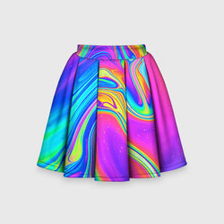 Цветные разводы – Детская юбка-солнце 3D с принтом купить