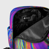 Рюкзак с принтом Цветные разводы для женщины, вид на модели спереди №5. Цвет основы: белый