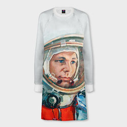 Гагарин – Женское платье-свитшот 3D с принтом купить