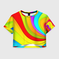 Радуга – Женская футболка Crop-top 3D с принтом купить
