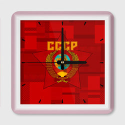СССР – Настенные часы квадратные с принтом купить