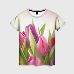 Тюльпаны – Женская футболка 3D с принтом купить со скидкой в -23%