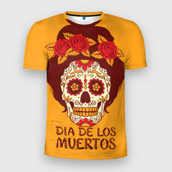 Мексиканский череп - день мертвых – Мужская футболка 3D Slim с принтом купить со скидкой в -9%