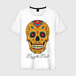 Мексиканский череп в день мертвецов – Мужская футболка хлопок с принтом купить со скидкой в -20%