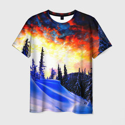 Зимний лес – Мужская футболка 3D с принтом купить со скидкой в -23%