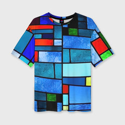 Мозаичная абстракция – Женская футболка oversize 3D с принтом купить со скидкой в -50%
