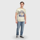 Футболка с принтом Moto t-shirt 1 для мужчины, вид на модели спереди №3. Цвет основы: белый