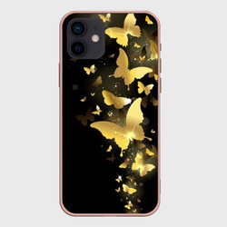 Золотые бабочки – Чехол для iPhone 12 Mini с принтом купить