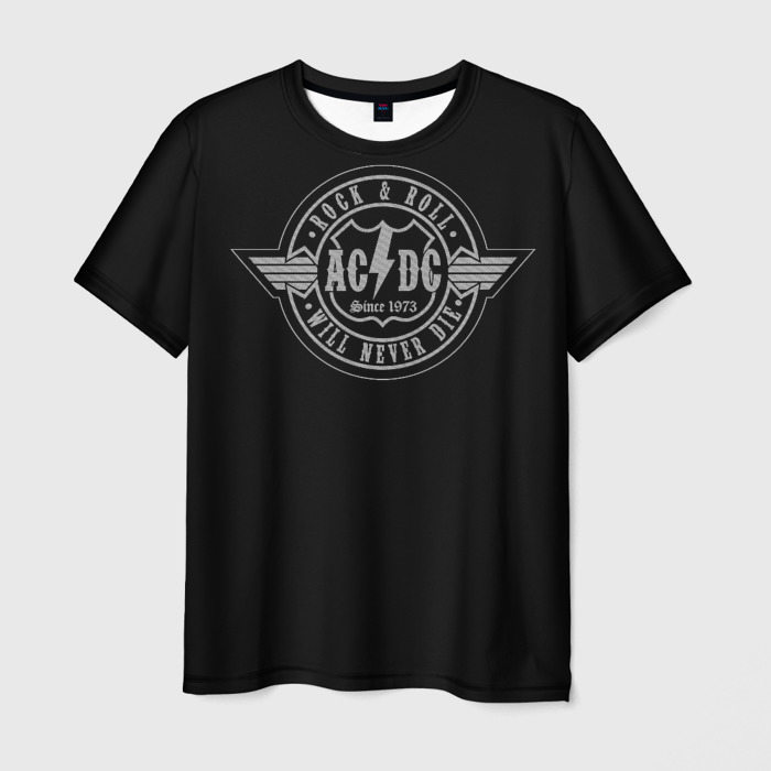 Мужская футболка с принтом AC/DC 2, вид спереди №1