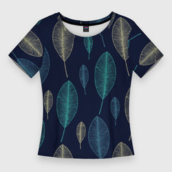 Листья – Женская футболка 3D Slim с принтом купить