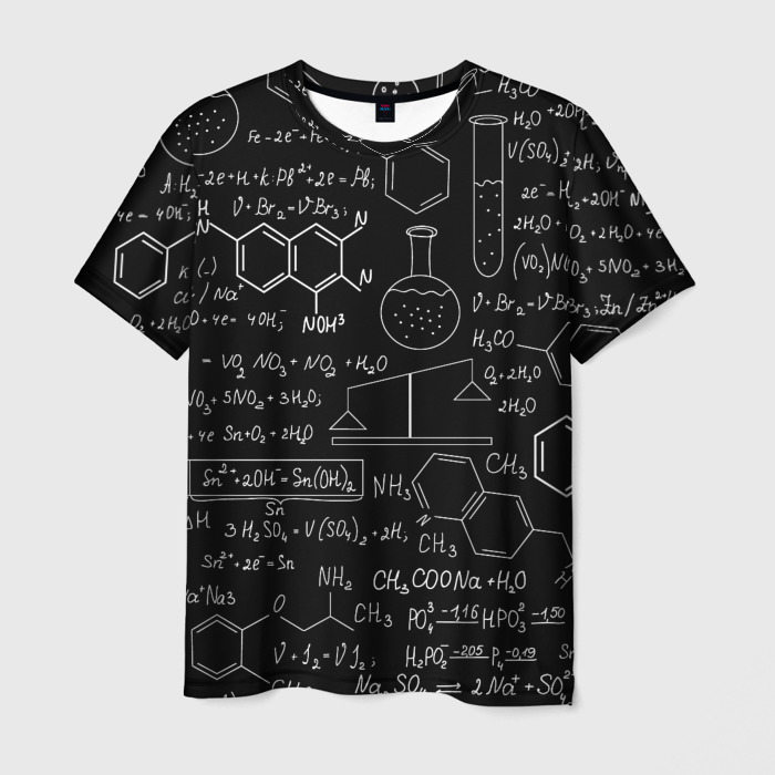Мужская футболка с принтом Химия, вид спереди №1