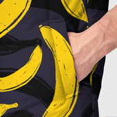 Жилет с принтом Бананы для мужчины, вид на модели спереди №4. Цвет основы: черный