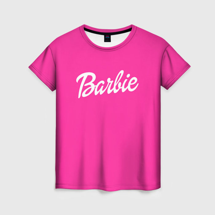 Женская футболка с принтом Барби, вид спереди №1