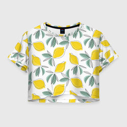 Лимончики – Женская футболка Crop-top 3D с принтом купить