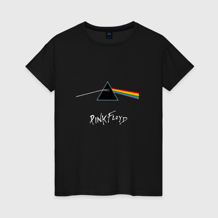 Женская футболка из хлопка с принтом Pink Floyd, вид спереди №1