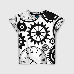 Часы и шестеренки – Детская футболка 3D с принтом купить со скидкой в -33%