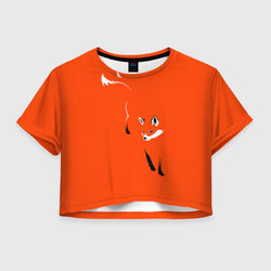 Лисица – Женская футболка Crop-top 3D с принтом купить