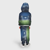 Костюм с принтом Криштиану Роналду #3 для ребенка, вид на модели сзади №2. Цвет основы: белый