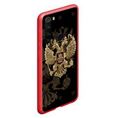 Чехол для Xiaomi Redmi Note 8T с принтом Герб России для любого человека, вид спереди №3. Цвет основы: красный