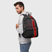 Рюкзак с принтом N7 для любого человека, вид спереди №2. Цвет основы: белый