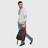 Рюкзак с принтом N7 для любого человека, вид спереди №5. Цвет основы: белый