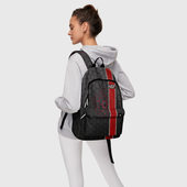 Рюкзак с принтом N7 для любого человека, вид спереди №4. Цвет основы: белый