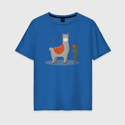 alpaca-llama – Женская футболка хлопок Oversize с принтом купить со скидкой в -16%