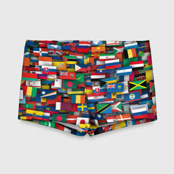Флаги всех стран – Детские купальные плавки 3D с принтом купить