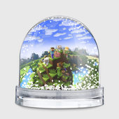 Игрушка шар с принтом Поля — Minecraft для любого человека, вид сзади №1. Цвет основы: прозрачный