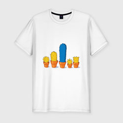 Симпсоны - кактусы – Мужская футболка хлопок Slim с принтом купить