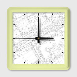 Топография_01 – Настенные часы квадратные с принтом купить