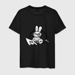 Заяц с гитарой – Мужская футболка хлопок с принтом купить со скидкой в -20%