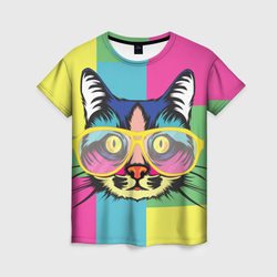 Яркий Кот – Женская футболка 3D с принтом купить со скидкой в -23%