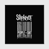 Холст с принтом Slipknot People для любого человека, вид спереди №2. Цвет основы: белый