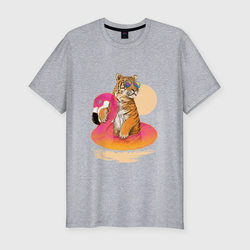 Тигр – Мужская футболка хлопок Slim с принтом купить