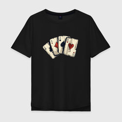 Старые карты – Мужская футболка хлопок Oversize с принтом купить со скидкой в -16%