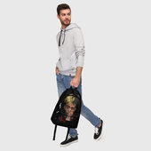Рюкзак с принтом XXXTentacion Alone 3D для любого человека, вид спереди №5. Цвет основы: белый