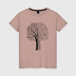 Digital tree – Женская футболка хлопок с принтом купить со скидкой в -20%