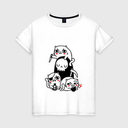 Cat got your soul – Женская футболка хлопок с принтом купить со скидкой в -20%
