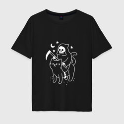 Cat got your soul – Мужская футболка хлопок Oversize с принтом купить со скидкой в -16%