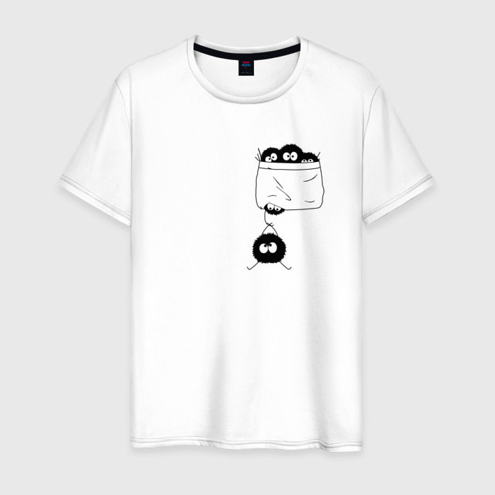 Мужская футболка из хлопка с принтом Тоторо, вид спереди №1