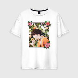 Ли Чон Сок – Женская футболка хлопок Oversize с принтом купить со скидкой в -16%