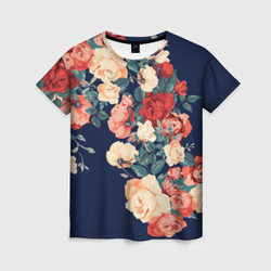 Fashion flowers – Женская футболка 3D с принтом купить со скидкой в -23%