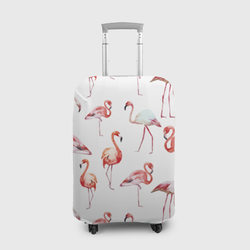 Узор из фламинго – Чехол для чемодана 3D с принтом купить