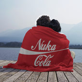 Плед с принтом Nuka cola для любого человека, вид спереди №3. Цвет основы: 3d (велсофт)