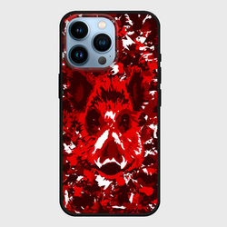 Краснобелый камуфляж с кабаном – Чехол для iPhone 14 Pro с принтом купить