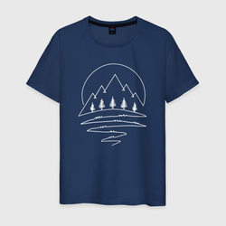 Горный лес – Мужская футболка хлопок с принтом купить со скидкой в -20%